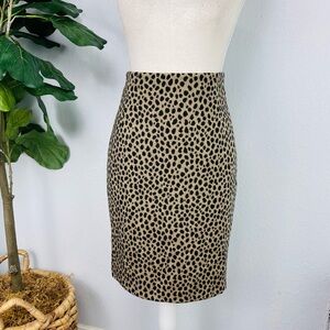 AKRIS Wool Brown Leopard High Waist Pencil Skirt